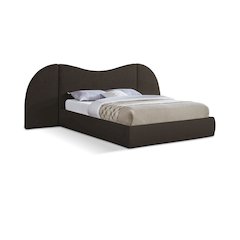 Everest Brown Boucle Fabric King Bed