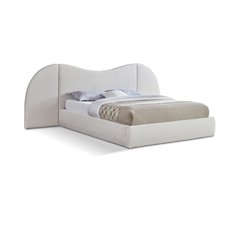 Everest Cream Boucle Fabric Queen Bed
