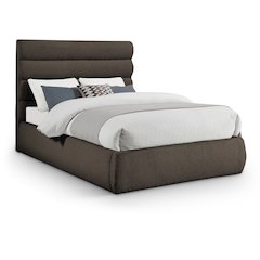 Adam Brown Boucle Fabric Full Bed