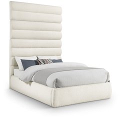 Adam Cream Boucle Fabric Full Bed