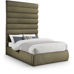 Adam Olive Boucle Fabric Full Bed