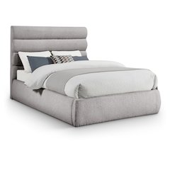 Adam Taupe Boucle Fabric Full Bed