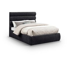 Adam Black Chenille Fabric Full Bed