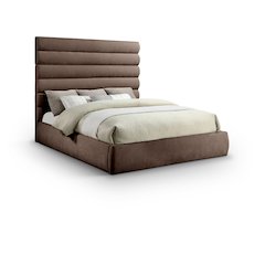 Adam Brown Chenille Fabric King Bed
