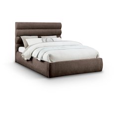 Adam Brown Chenille Fabric Queen Bed