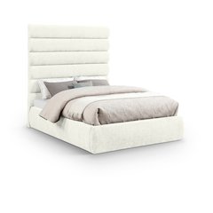 Adam Cream Chenille Fabric Full Bed