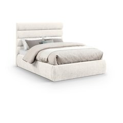 Adam Cream Chenille Fabric Full Bed