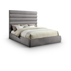 Adam Grey Chenille Fabric King Bed