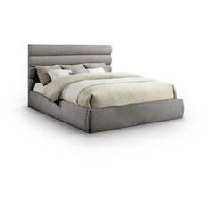 Adam Grey Chenille Fabric King Bed