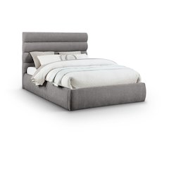 Adam Grey Chenille Fabric Queen Bed