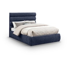 Adam Navy Chenille Fabric Full Bed