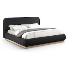 Rigby Black Boucle Fabric King Bed