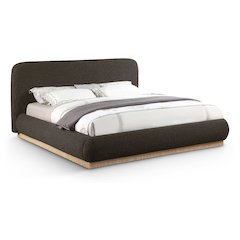 Rigby Brown Boucle Fabric Queen Bed