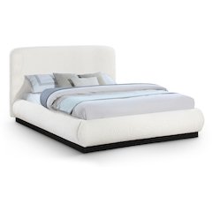 Rigby Cream Boucle Fabric Queen Bed