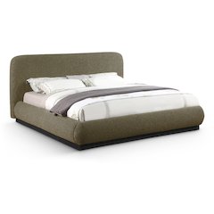 Rigby Olive Boucle Fabric King Bed