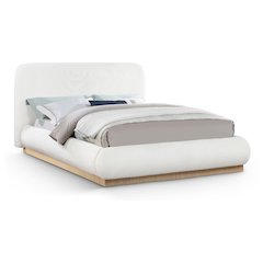 Rigby Cream Linen Textured Fabric King Bed