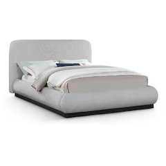 Rigby Grey Linen Textured Fabric King Bed