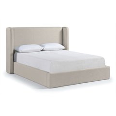 Kendall Beige Linen Textured Fabric Upholstered Full Bed