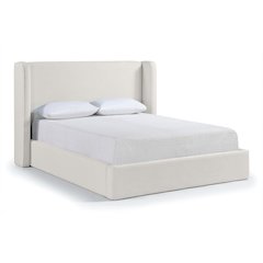 Kendall Cream Linen Textured Fabric Upholstered King Bed