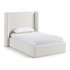 Kendall Cream Linen Textured Fabric Upholstered Twin Bed