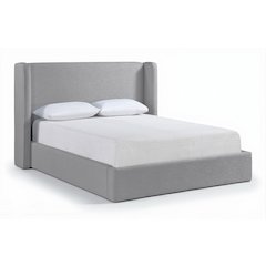 Kendall Grey Linen Textured Fabric Upholstered Full Bed