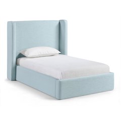 Kendall Light Blue Linen Textured Fabric Upholstered Twin Bed