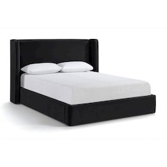 Kendall Black Velvet Upholstered King Bed