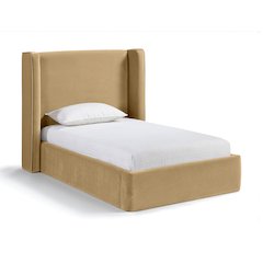 Kendall Camel Velvet Upholstered Twin Bed