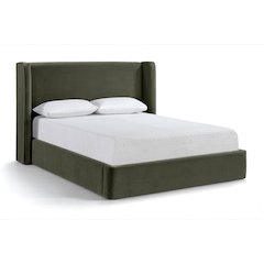 Kendall Green Velvet Upholstered Full Bed