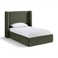 Kendall Green Velvet Upholstered Twin Bed