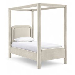 Salina Cream Velvet Upholstered Twin Bed