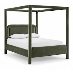 Salina Green Velvet Upholstered Full Bed