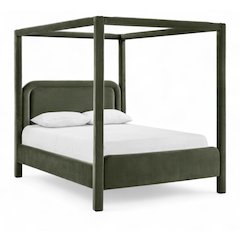 Salina Green Velvet Upholstered King Bed