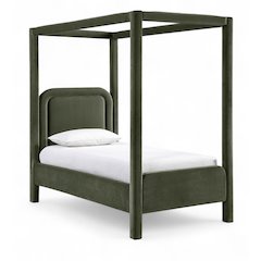 Salina Green Velvet Upholstered Twin Bed