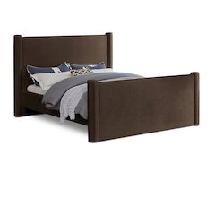 Elias Brown Velvet Queen Bed