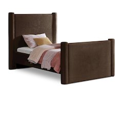 Elias Brown Velvet Twin Bed