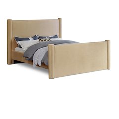 Elias Camel Velvet Full Bed