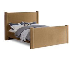 Elias Saddle Velvet King Bed