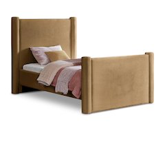 Elias Saddle Velvet Twin Bed