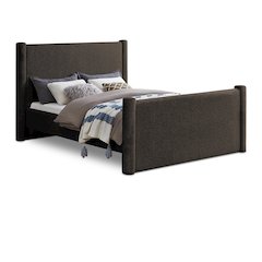 Elias Brown Boucle Fabric Full Bed