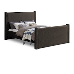 Elias Brown Boucle Fabric King Bed