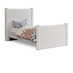 Elias Cream Boucle Fabric Twin Bed