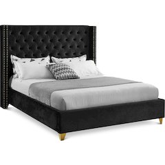 Barolo Black Velvet Queen Bed