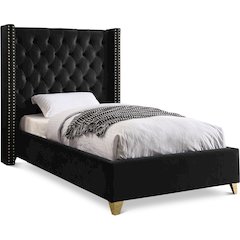 Barolo Black Velvet Twin Bed
