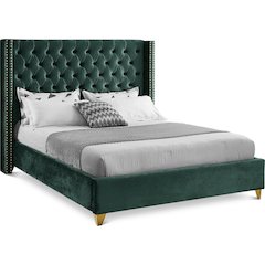 Barolo Green Velvet Full Bed