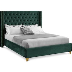 Barolo Green Velvet King Bed