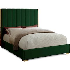 Becca Green Velvet Queen Bed