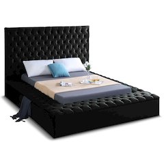 Bliss Black Velvet Full Bed