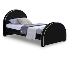 Brody Black Velvet Twin Bed