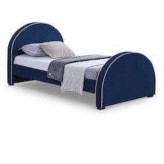 Brody Navy Velvet Twin Bed